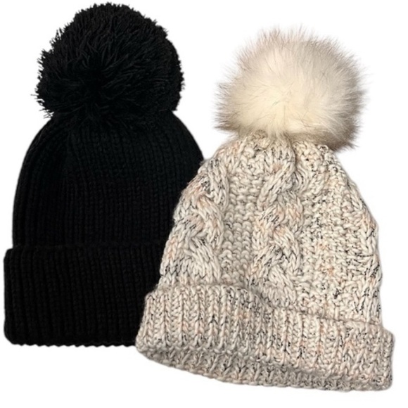 Steve Madden Beanies - OS - Ivory/Beige & Black - Picture 1 of 6